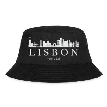 Lissabon Skyline, Lissabon Souvenir - Bucket Hat - Schwarz - Vorne - Lela (165cm)