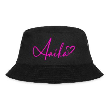 Anika Signatur Neon Pink - Bucket Hat - Schwarz - Vorne - Lela (165cm)