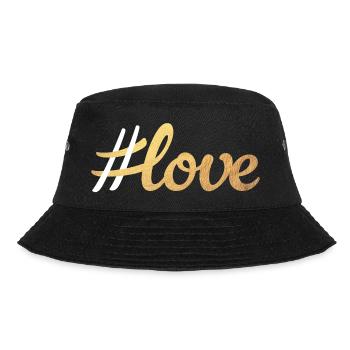 Hashtag Love Love Gold Handwriting Wedding Couples - Bucket Hat - black - Front - Lela (165cm)