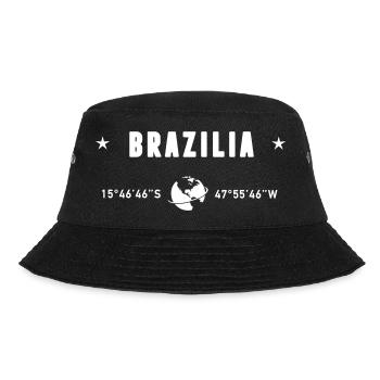 Brasilia Brazil Coordinates Planet Earth White - Bucket Hat - black - Front - Lela (165cm)