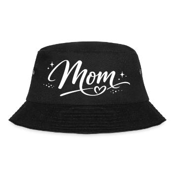 Mom Heart and Stars | Vintage Mom Gift - Bucket Hat - black - Front - Lela (165cm)