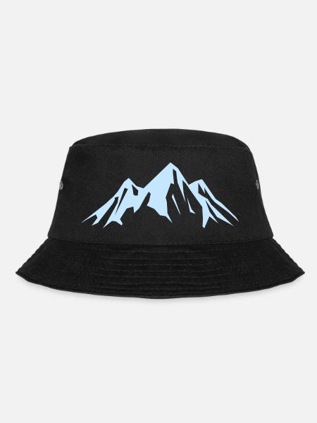 Bergsilhouette im Himmelblau - Bucket Hat - Schwarz