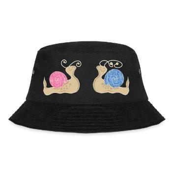 Männchenschnecke Mädchen Schnecke fossil - Bucket Hat - Schwarz - Vorne