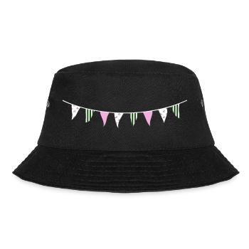 Pink and Green Bunting - Bucket Hat - black - Front - Lela (165cm)