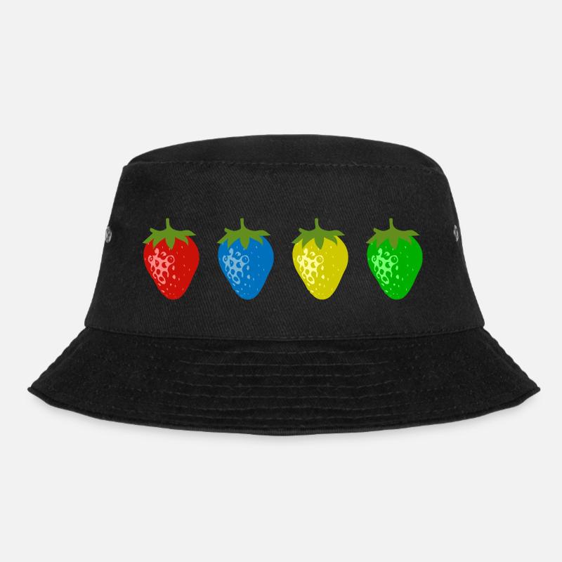 Colorful strawberries - Bucket Hat - black