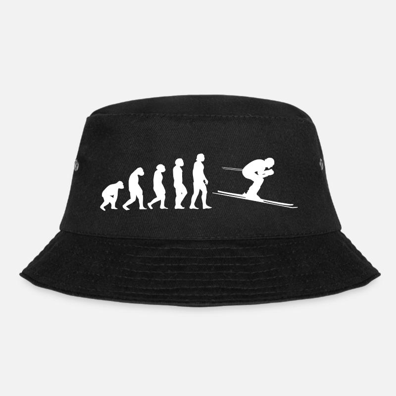 Skifahren Evolution - Bucket Hat - Schwarz