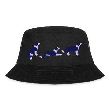 Sitz Platz Steh Border Collie Vektor - Bucket Hat - black - Front - Lela (165cm)