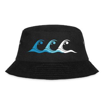 Water Waves Repetition Sea Nature Logo icon - Bucket Hat - black - Front - Lela (165cm)