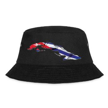 Kuba Flagge in der Kuba Landkarte - Bucket Hat - Schwarz - Vorne - Lela (165cm)
