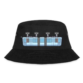 Schwebebahn kurz pixelart - Bucket Hat - Schwarz - Vorne - Lela (165cm)