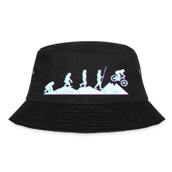 Evolution MTB Mountainbike Geschenk BMX Zubehör - Bucket Hat - Schwarz - Vorne - Lela (165cm)