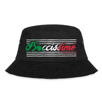 Bocce Ball Player Boules Bocce Boccissimo Pun - Bucket Hat - Schwarz - Vorne - Lela (165cm)