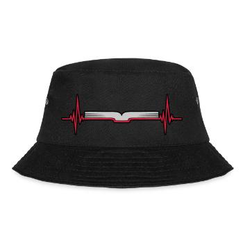 Pulsschlag Frequenz Seiten Buch - Bucket Hat - Schwarz - Vorne - Lela (165cm)