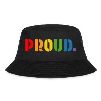 Rainbow shirt proud, LGBT lgbtqi queer - Bucket Hat - Schwarz - Vorne - Lela (165cm)