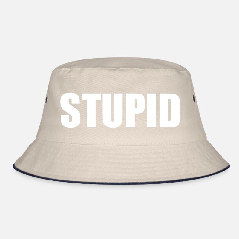 Stupid - white Bucket Hat