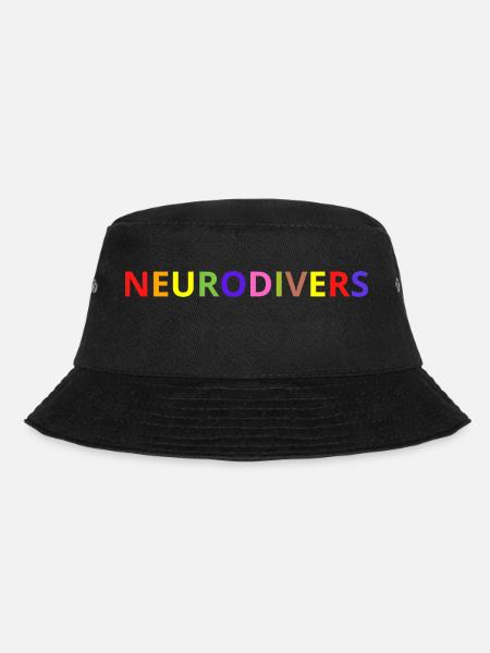 Neurodivers - bunte Buchstaben - Bucket Hat - Schwarz