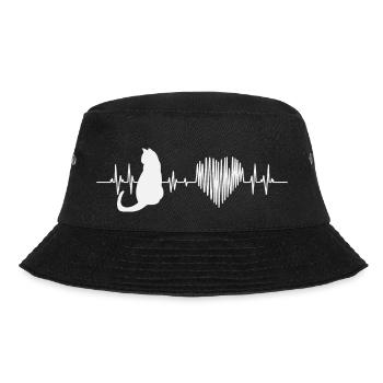 Cat Heartbeat Heartbeat Cat Owner - Bucket Hat - black - Front - Lela (165cm)