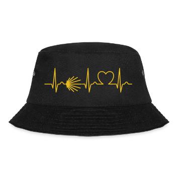 Camino - Jakobsweg - Pilgertour - Herzkurve - Bucket Hat - Schwarz - Vorne - Lela (165cm)