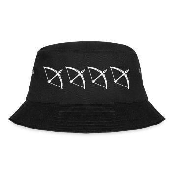 Bogenschießen Skizze - Bucket Hat - Schwarz - Vorne - Lela (165cm)