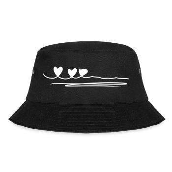 Three Hearts Line - Bucket Hat - black - Front - Lela (165cm)