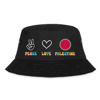 Peace Love Palestine Palästina - Bucket Hat - Schwarz - Vorne - Lela (165cm)