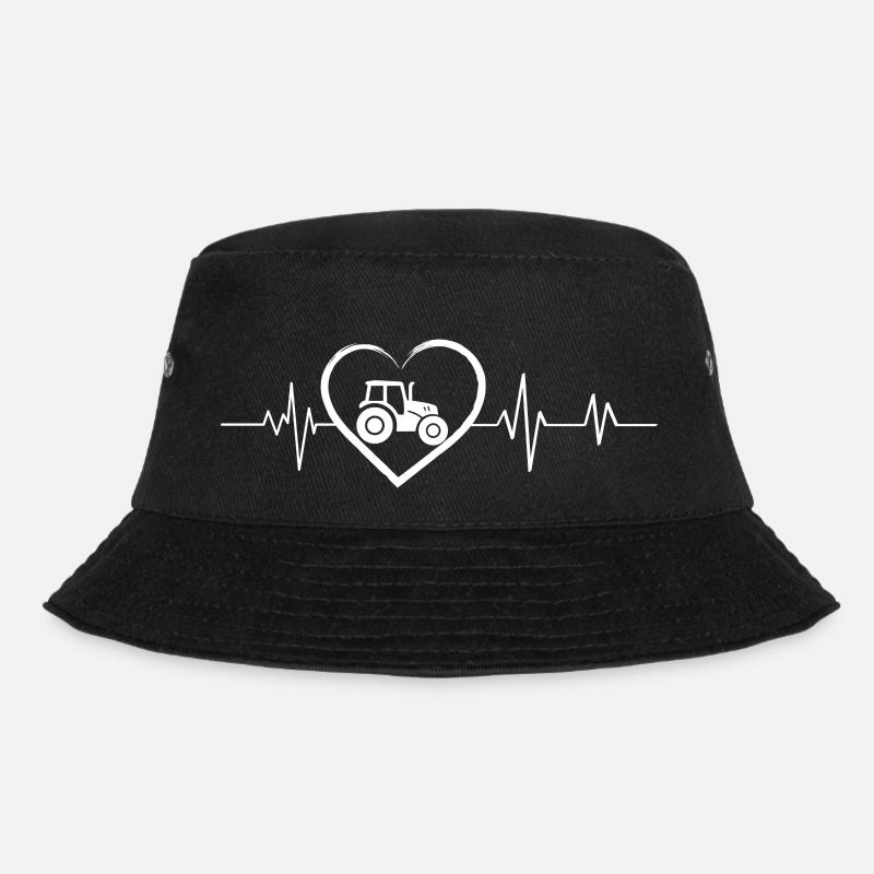 Herzschlag Traktor - Bucket Hat - Schwarz
