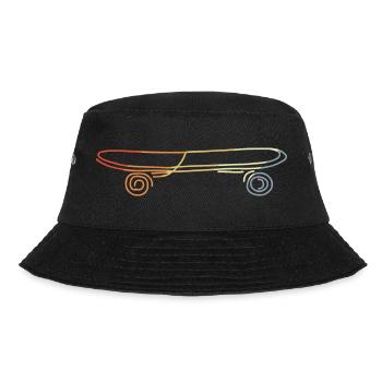 Vintage Skate Board Drawing - Bucket Hat - black - Front - Lela (165cm)