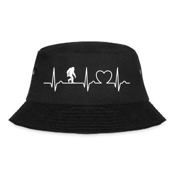 Yeti ECG Curve - Heart Curve - Pulse - Bucket Hat - black - Front - Lela (165cm)