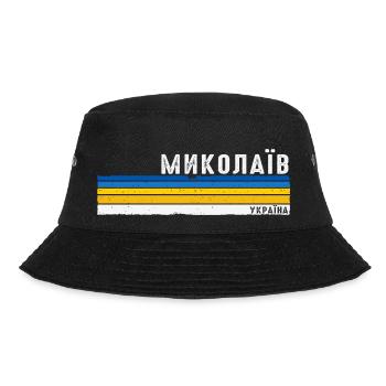 Mykolajiw Ukraine Vintage Wurzeln - Stolz ukrainisch - Bucket Hat - Schwarz - Vorne - Lela (165cm)