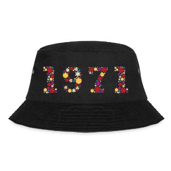 Flowers 1971 - Bucket Hat - Schwarz - Vorne - Lela (165cm)