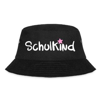 Schulkind Einschulung + Wunschname - Bucket Hat - Schwarz - Vorne - Lela (165cm)