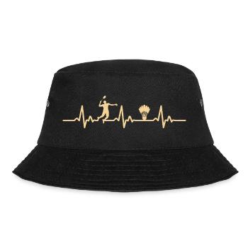 Badminton Herzschlag - Bucket Hat - Schwarz - Vorne - Lela (165cm)