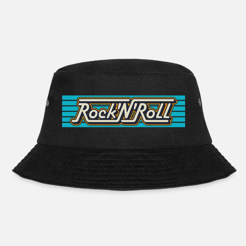 Rock 'n' Roll Retro-Typografie-Logo - Bucket Hat - Schwarz