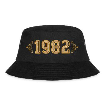 Legende seit 1982, Retro 1982 - Bucket Hat - Schwarz - Vorne - Lela (165cm)