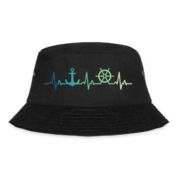 Ankerherzschlag Matrose Geschenk Matrose - Bucket Hat - Schwarz - Vorne - Lela (165cm)