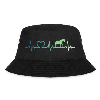 Mein Pferd, Herzschlag, Pferde, - Bucket Hat - Schwarz - Vorne - Lela (165cm)