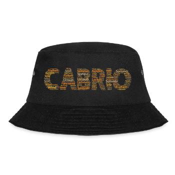 Wortwolke Cabrio Sprüche Sommer Auto  - Bucket Hat - Schwarz - Vorne - Lela (165cm)