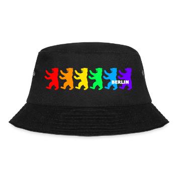 Berliner Bären / Regenbogenfarben - Bucket Hat - Schwarz - Vorne - Lela (165cm)