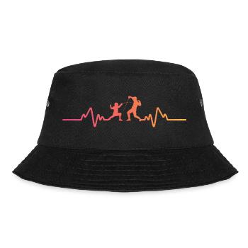 Sonnenuntergangs-Herzschlag-Fechten - Bucket Hat - Schwarz - Vorne - Lela (165cm)