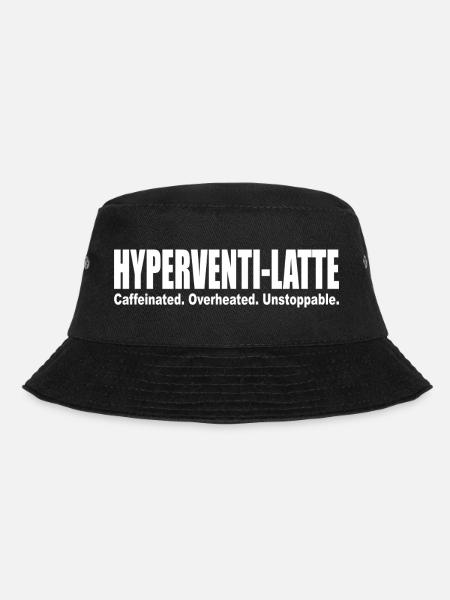 Hyperventi-Latte Kaffeeliebhaber Koffein Heat Run - Bucket Hat - Schwarz