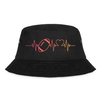 Rugby Herzschlag Rugbyspieler - Bucket Hat - Schwarz - Vorne
