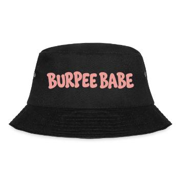 Burpee Babe Blasen-Buchstabenkunst - Bucket Hat - Schwarz - Vorne