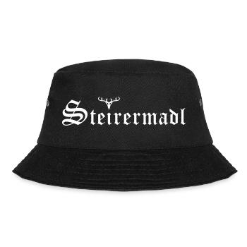 Steirermadl mit Hirsch - Bucket Hat - Schwarz - Vorne - Lela (165cm)
