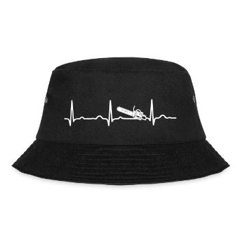 ECG HEATBEAT CHAIN WHITE - Bucket Hat - black - Front - Lela (165cm)