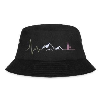 herzschlag berge und wein - Bucket Hat - Schwarz - Vorne - Lela (165cm)
