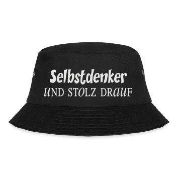 selbstdenker hell 2 - Bucket Hat - Schwarz - Vorne - Lela (165cm)