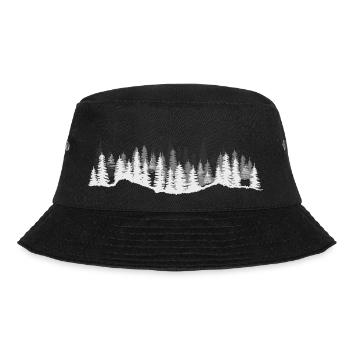 Wald Minimalistisch Natur Naturliebhaber Outdoor - Bucket Hat - Schwarz - Vorne - Lela (165cm)