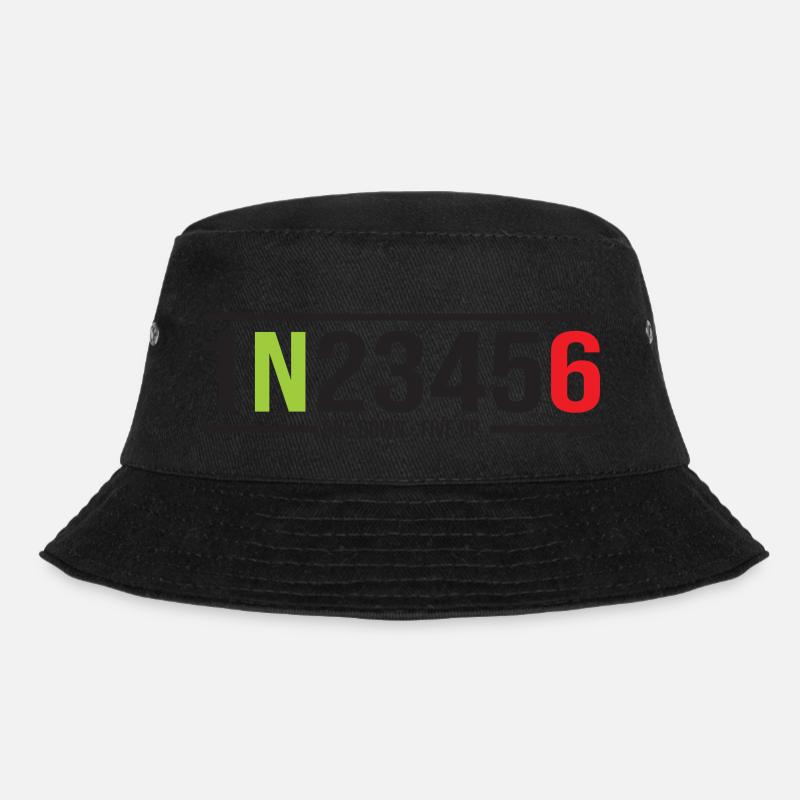 Motorrad Gänge 1N23456 One Down-Five Up - Bucket Hat - Schwarz