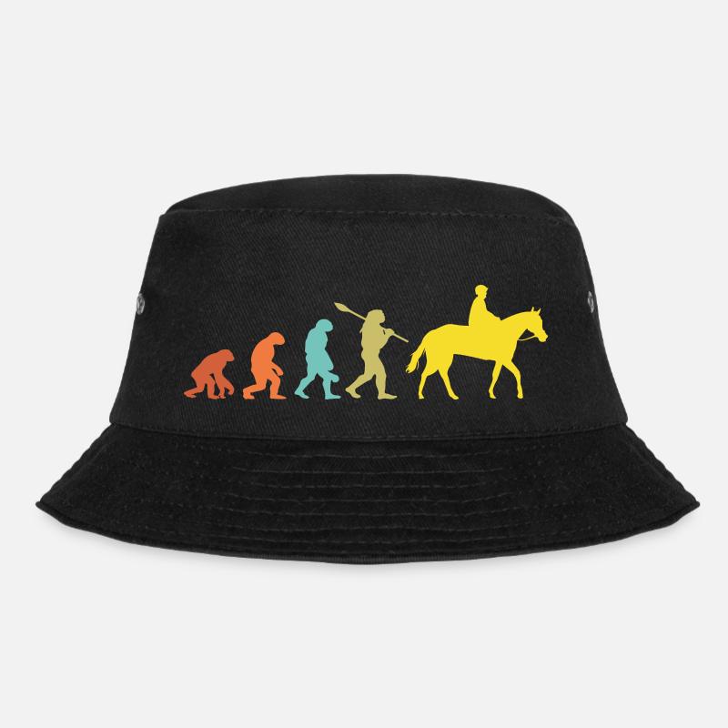 Vintage Evolution Pferd Reiter Geschenk - Bucket Hat - Schwarz