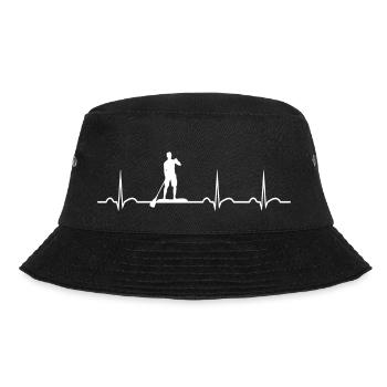Stand Up Paddle Board Standup Paddling Herzschlag - Bucket Hat - Schwarz - Vorne - Lela (165cm)